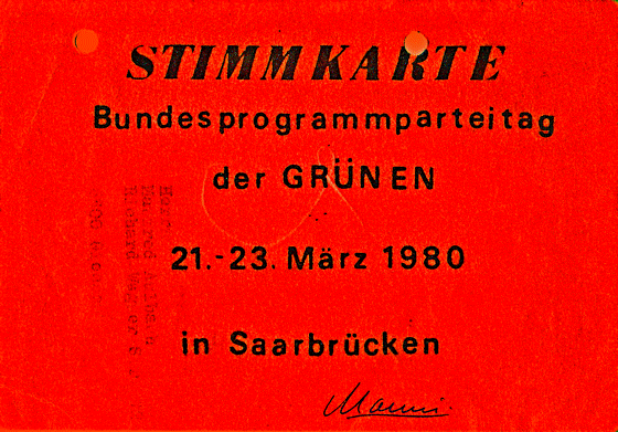 Die Grünen - Stimmkarte Saarbrücken-560 Die Grünen - Stimmkarte Saarbrücken-560